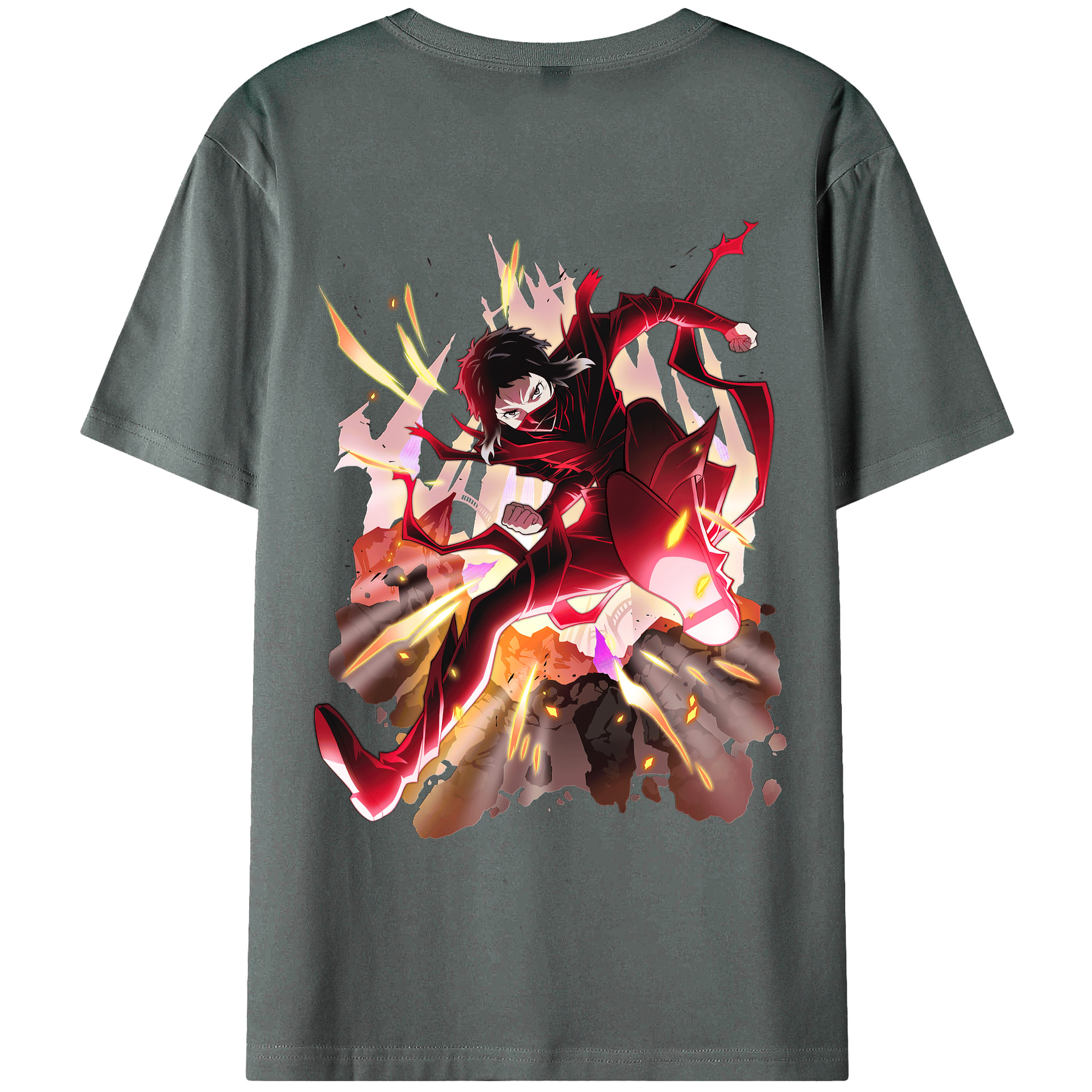 （画像用） 文豪ストレイドッグス Bungo Stray Dogs 綿100％ メンズ半袖Tシャツ（バックプリント） 通気性